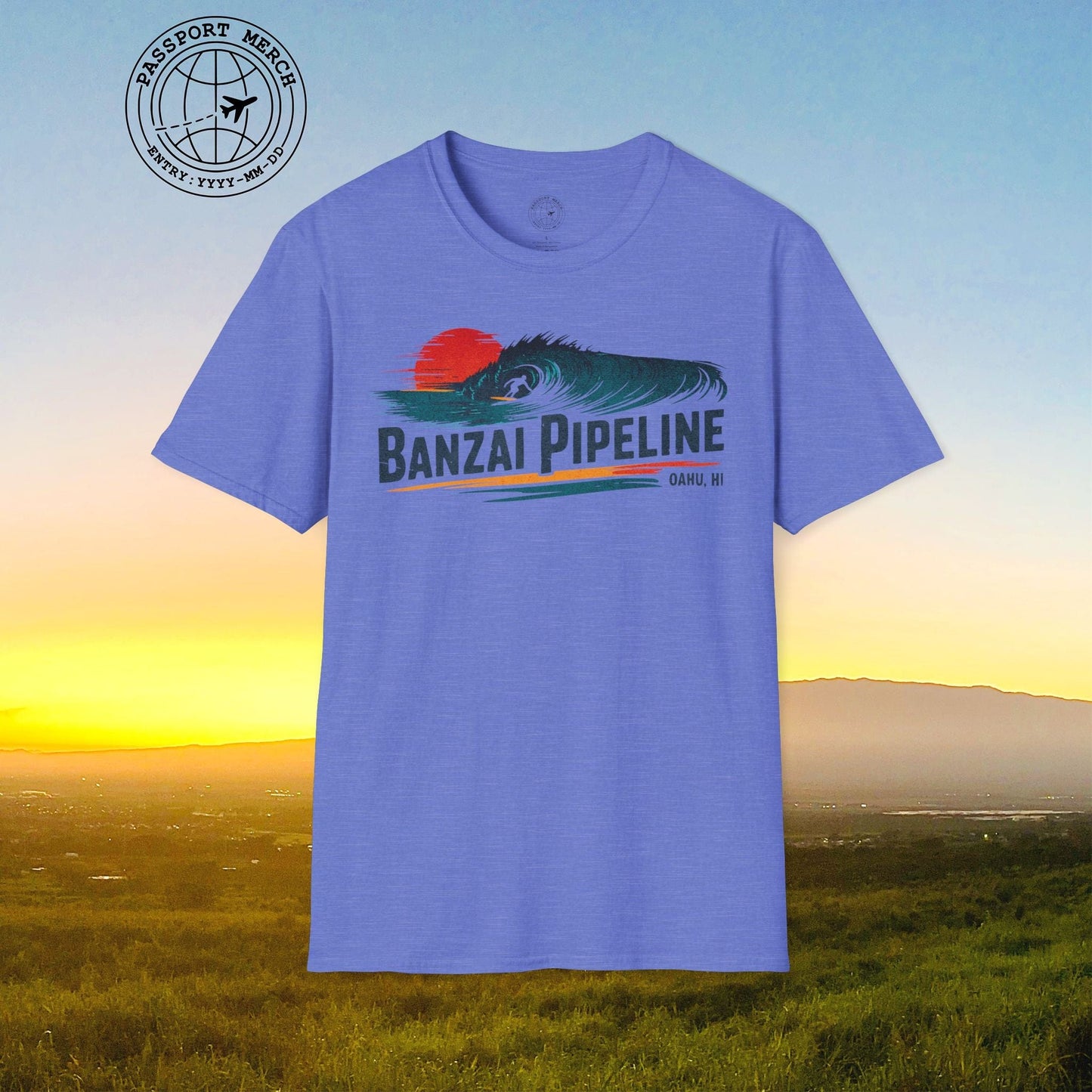 Banzai Pipeline, Oahu, Hawaii - Vibrant Surf Retro T-Shirt