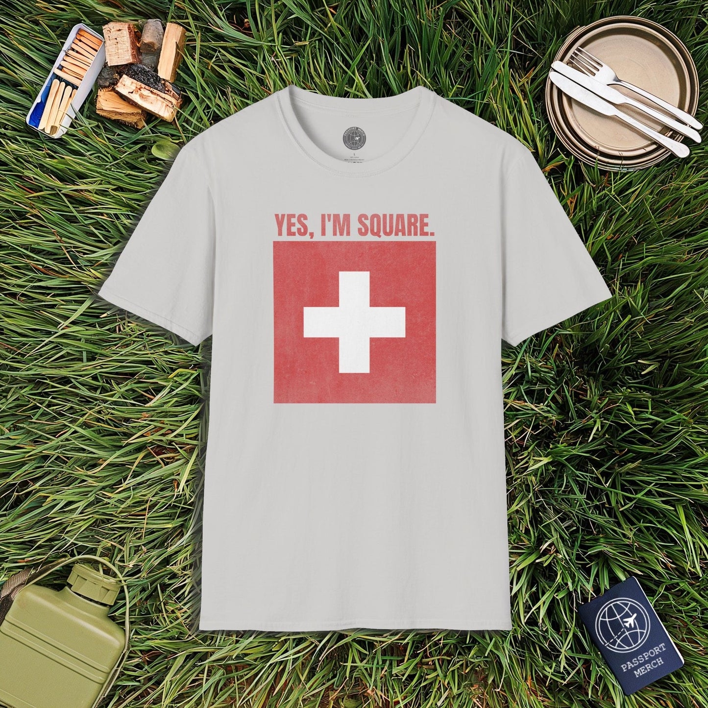 Yes, I'm Square, Switzerland Flag T-Shirt