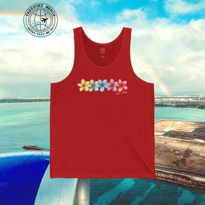 Five Vibrant Plumerias, Hawaii Tank Top