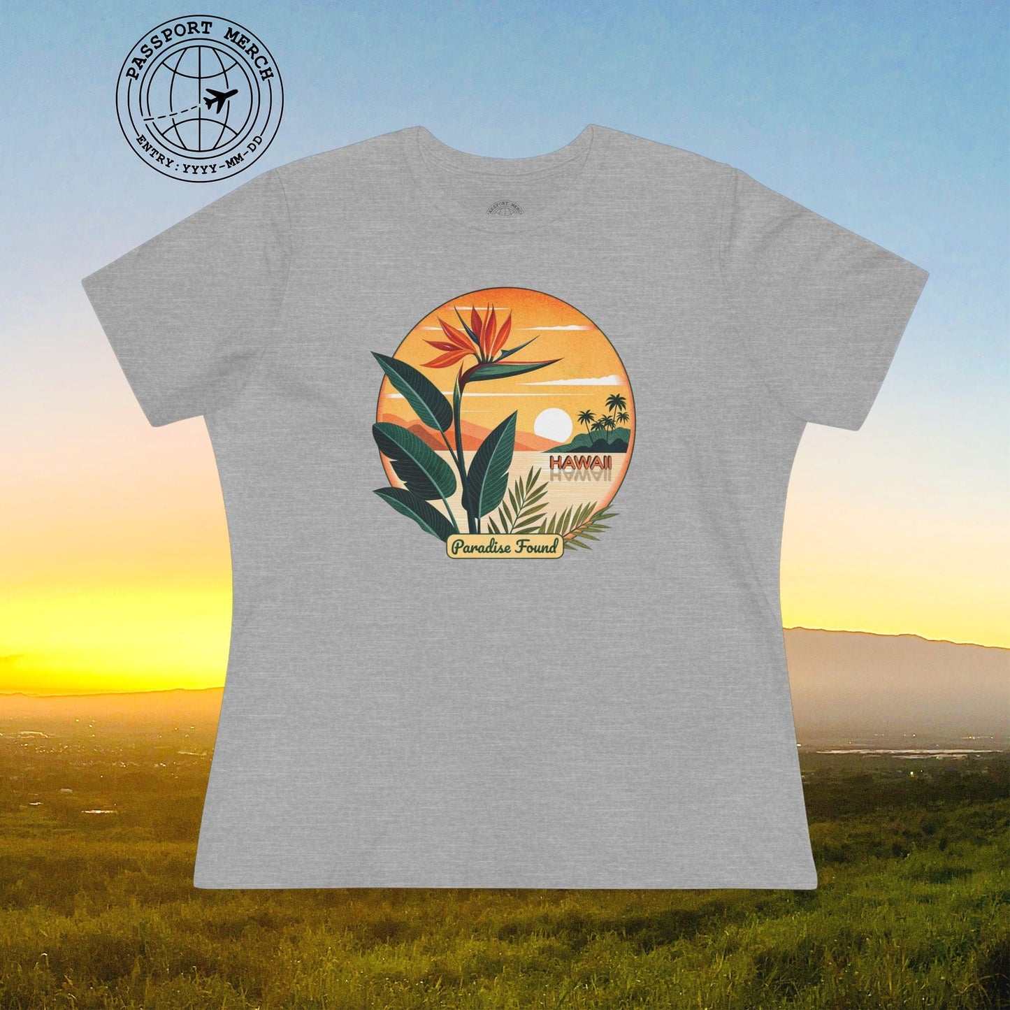 Retro (Bird of) Paradise Found, Hawaii, Womens Fit T-Shirt