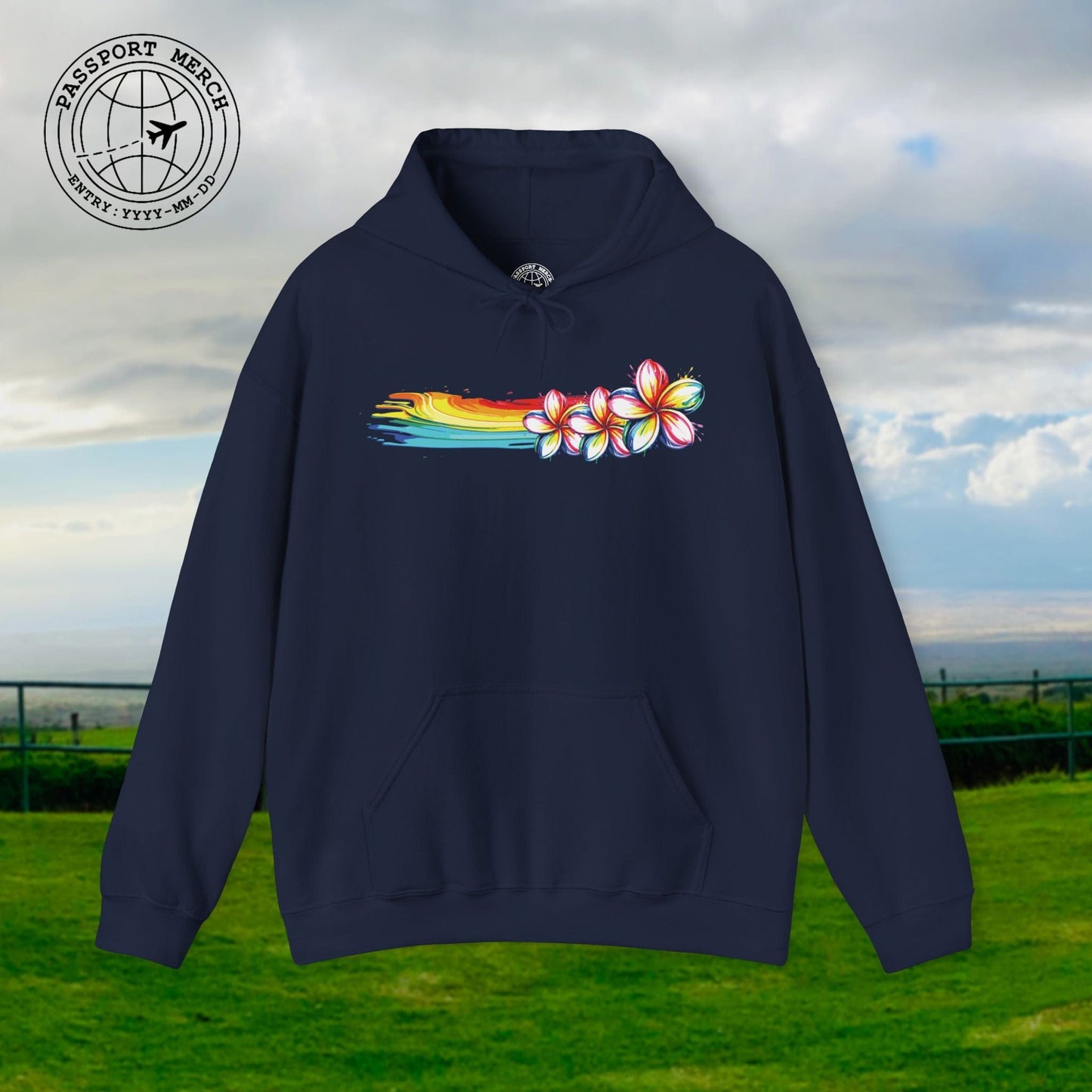 Neon Art Plumeria Rainbow, Hawaii Hoodie