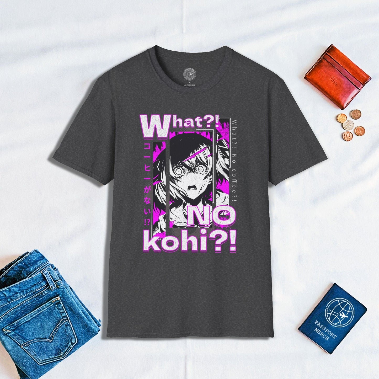 The "What?! No kohi?!" Anime Terror Face Japan T-Shirt