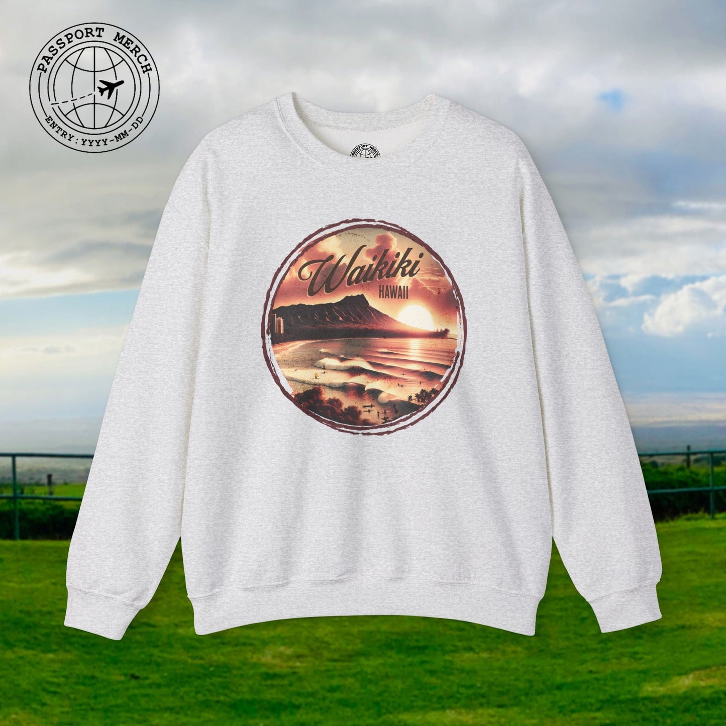 Vintage Nostalgia, Waikiki, Hawaii Crewneck