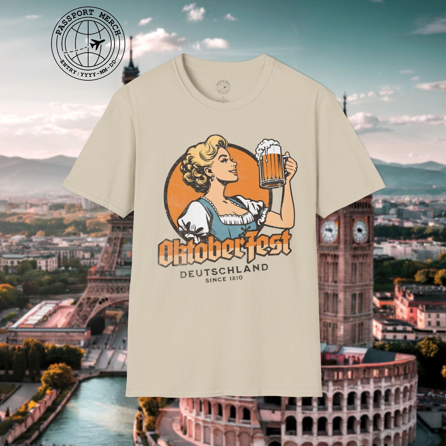 Vintage Oktoberfest Beer Maiden, Germany T-Shirt