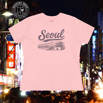 Monochrome Dreams of Seoul Korea, Womens Fit T-Shirt