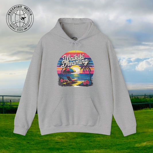 Retro Waikiki Dreaming, Hawaii Hoodie