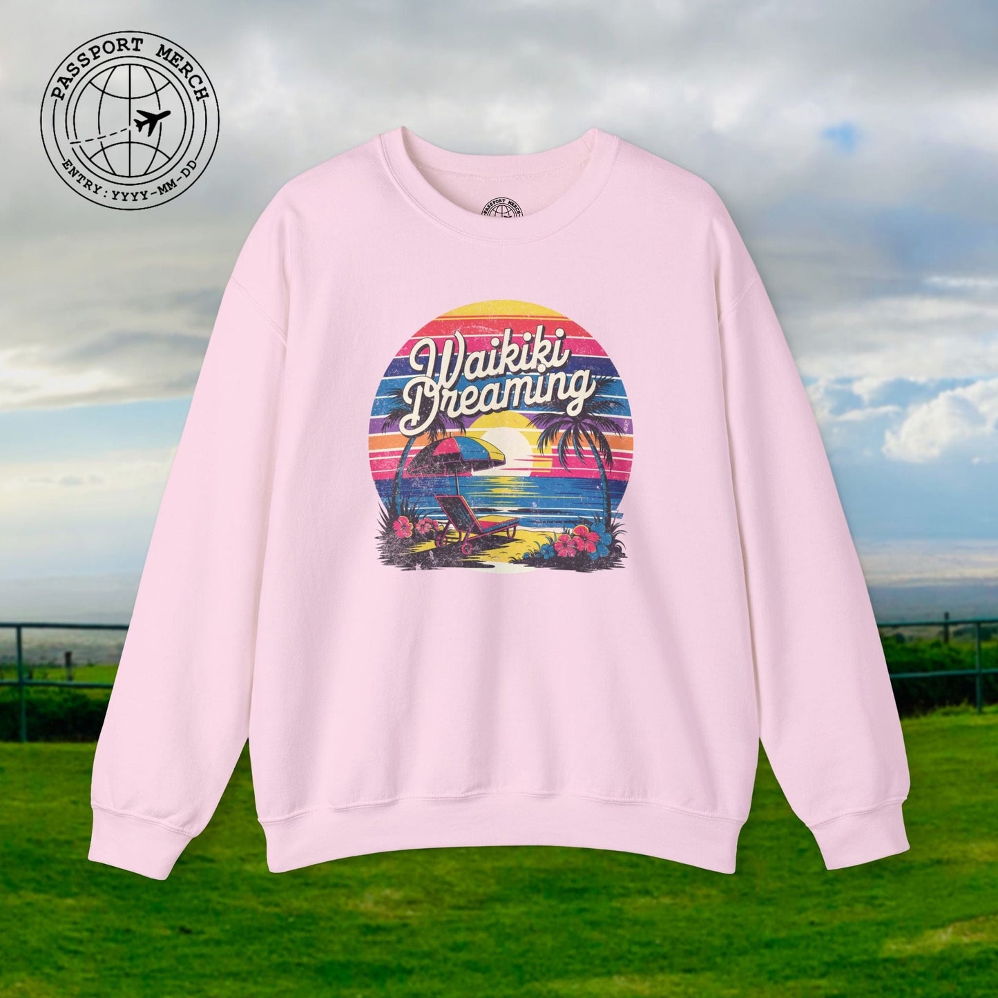 Retro Waikiki Dreaming, Hawaii Crewneck
