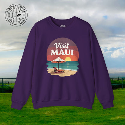 Retro Visit Maui Hawaii Crewneck