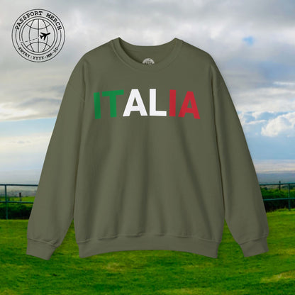 Italia Patriotism Italy Letter Flag Crewneck