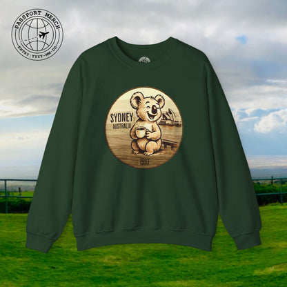 Vintage Koala & Coffee in Sydney, Australia Crewneck