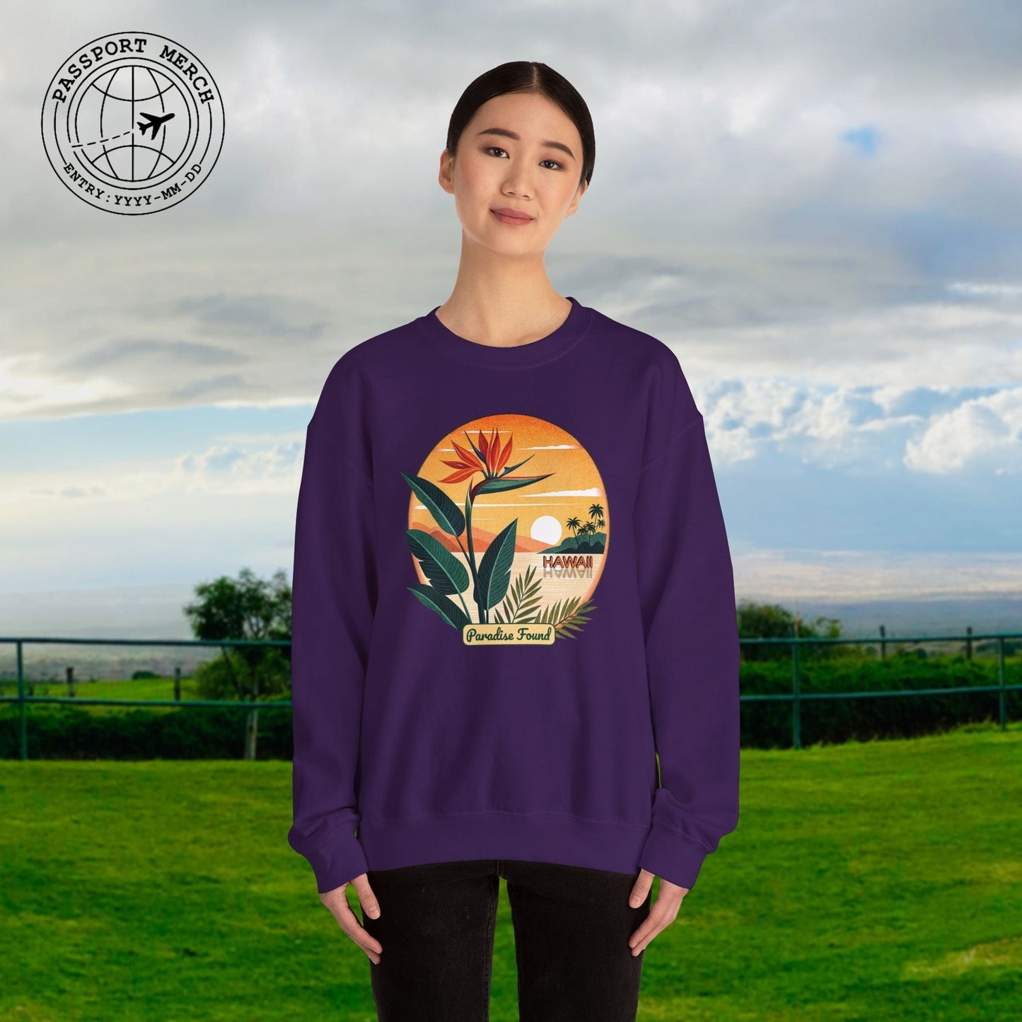 Retro (Bird of) Paradise Found, Hawaii Crewneck
