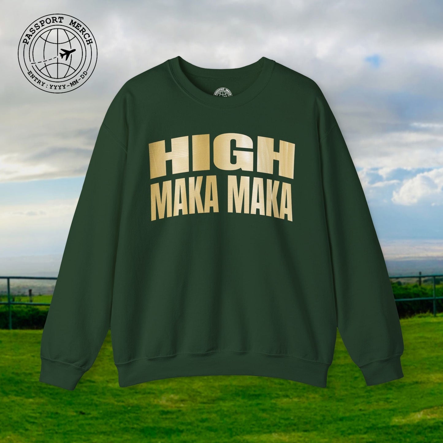 Bullion Gold High Maka Maka, Hawaii Crewneck