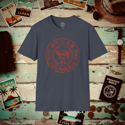 A5 Wagyu Kobe Beef Stamp, Japan T-Shirt Heather Navy / S