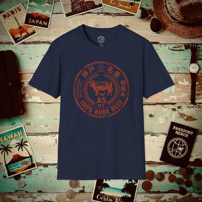 A5 Wagyu Kobe Beef Stamp, Japan T-Shirt Navy / S