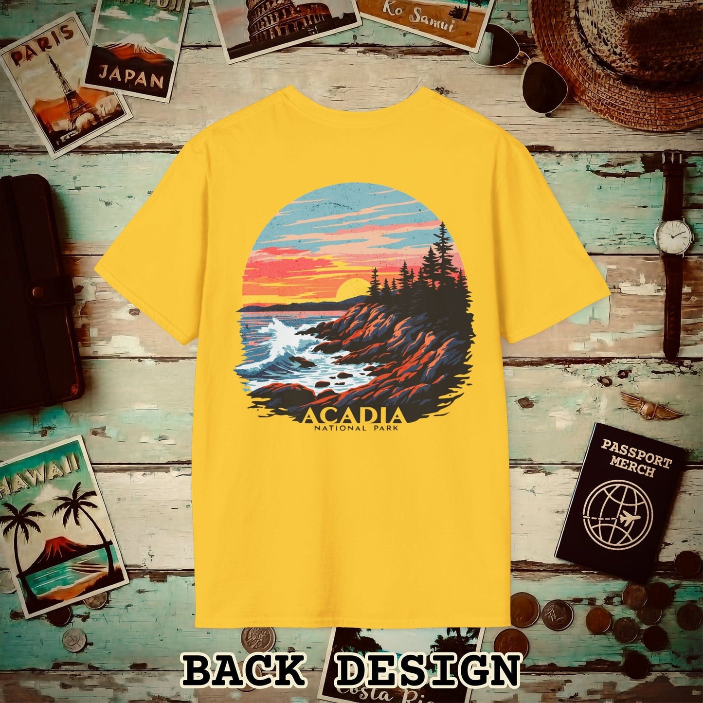 Acadia National Park, Maine, Back Print T-Shirt Daisy / S