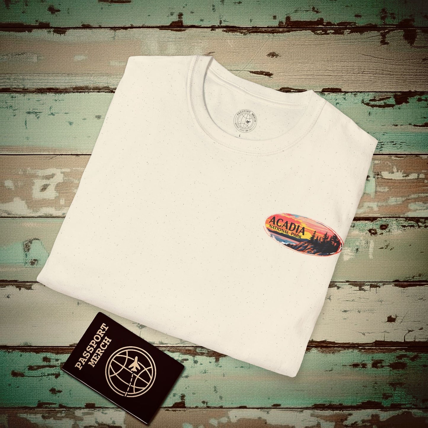 Acadia National Park, Maine, Back Print T-Shirt Natural / S