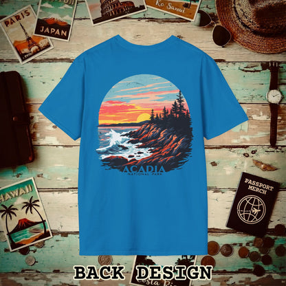 Acadia National Park, Maine, Back Print T-Shirt Sapphire / S