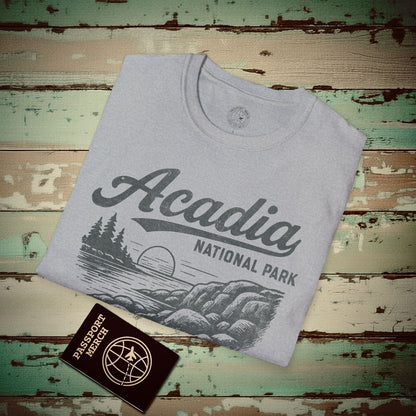 Acadia National Park Vintage Monochrome, Maine T-Shirt Sport Grey / S