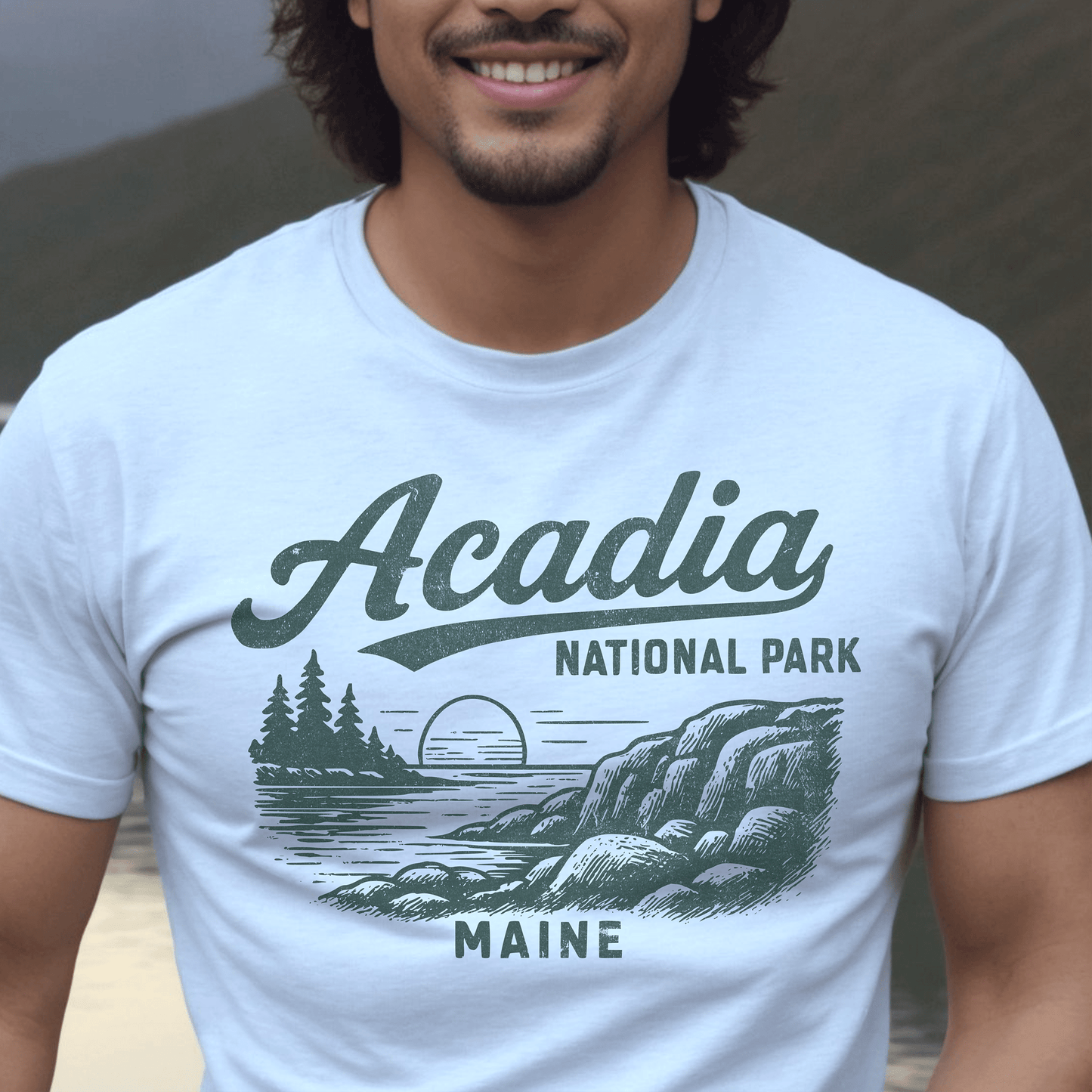 Acadia National Park Vintage Monochrome, Maine T-Shirt White / S