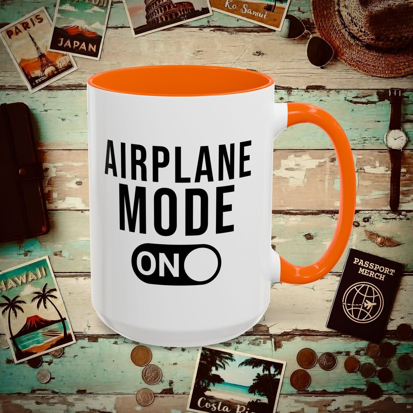Airplane Mode, On 15oz Mug Orange / 15oz