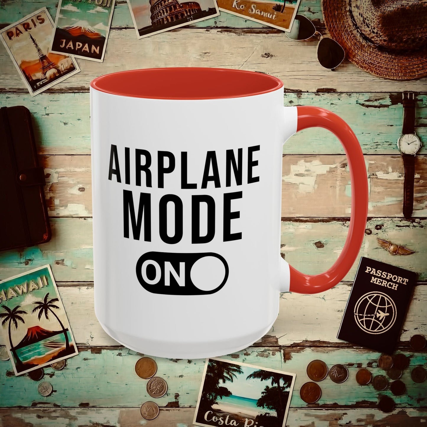 Airplane Mode, On 15oz Mug Red / 15oz
