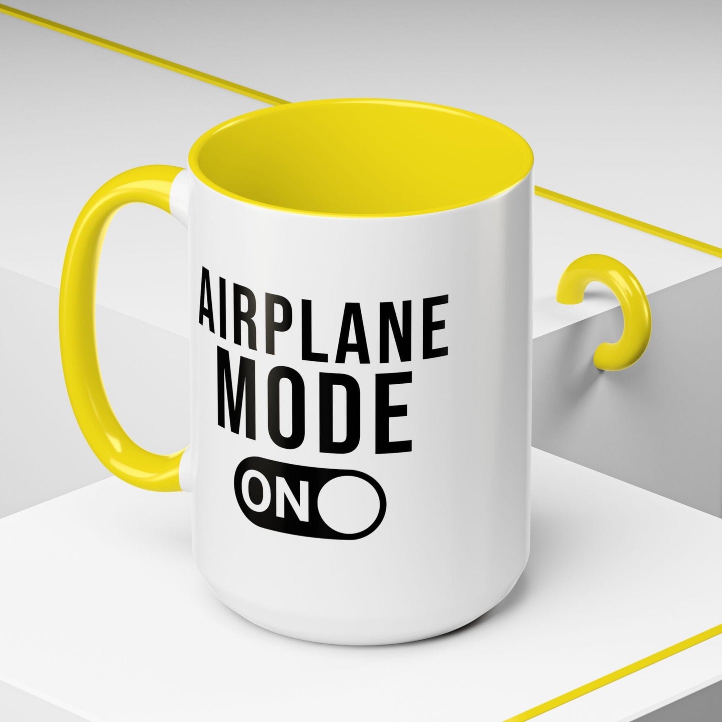 Airplane Mode, On 15oz Mug Yellow / 15oz