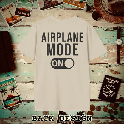 Airplane Mode, ON Back Print T-Shirt Sand / S