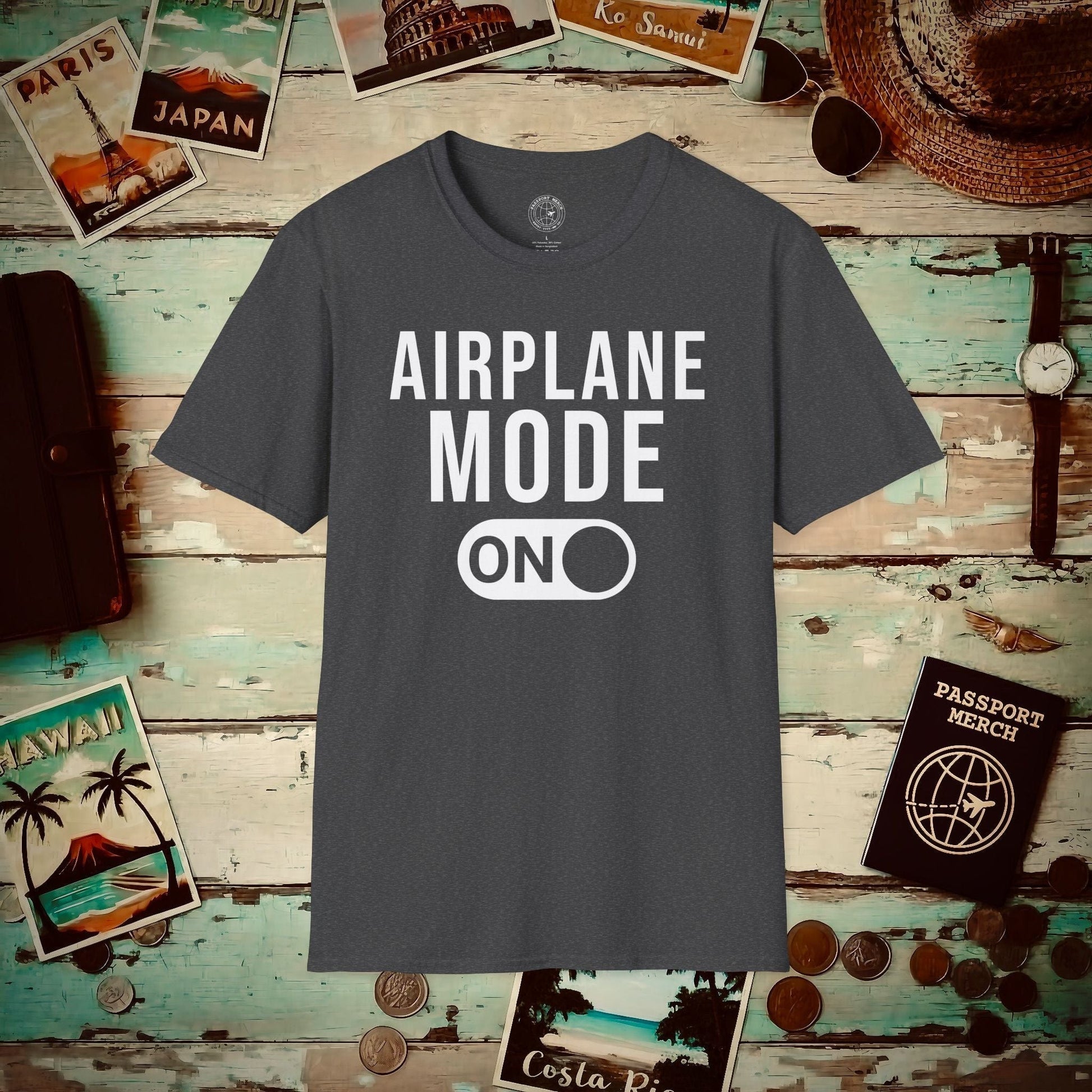 Airplane Mode, On T-Shirt Dark Heather / S