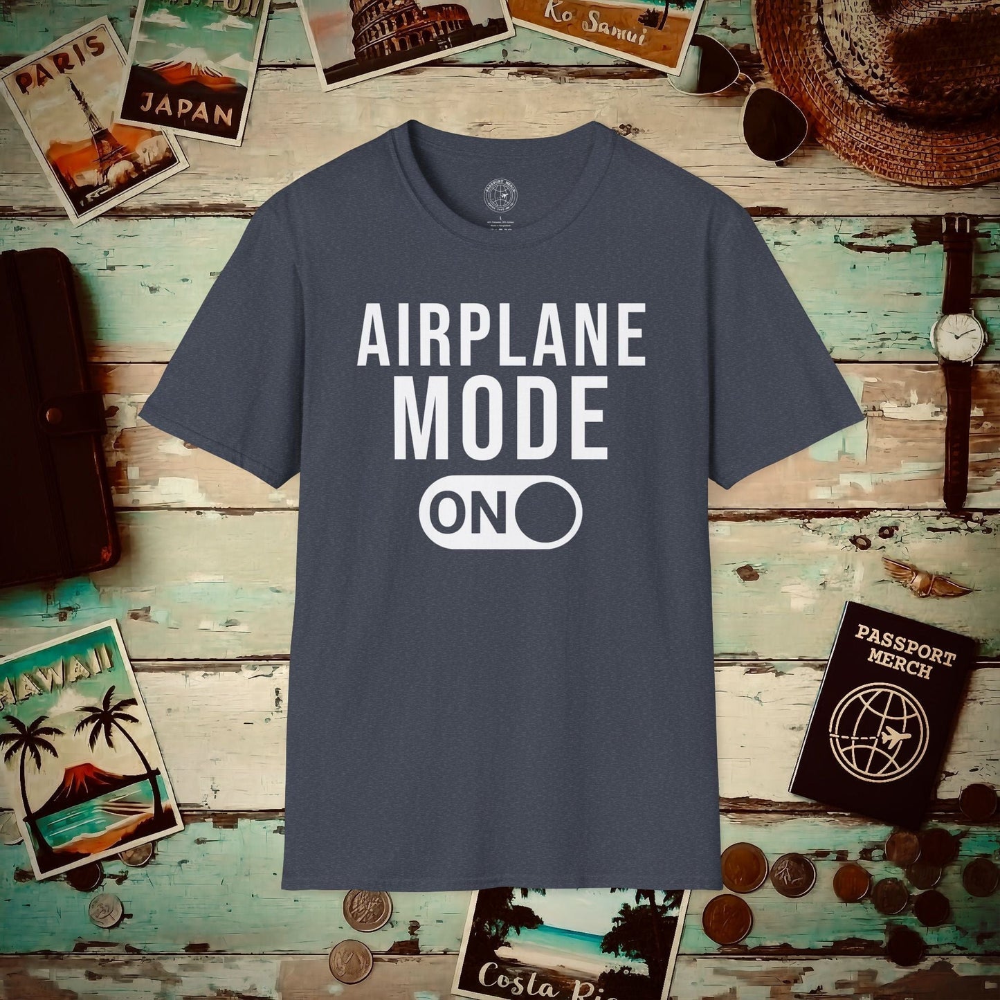 Airplane Mode, On T-Shirt Heather Navy / S