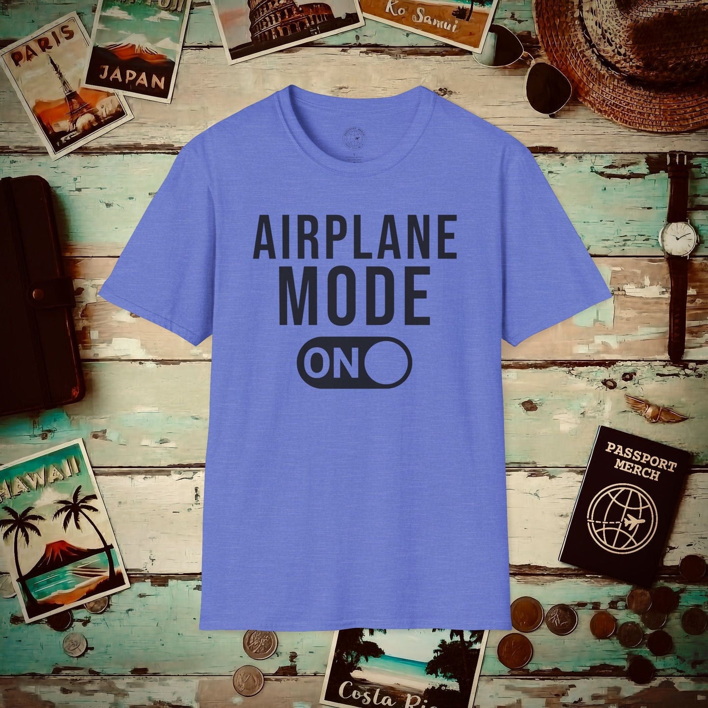 Airplane Mode, On T-Shirt Heather Royal / S
