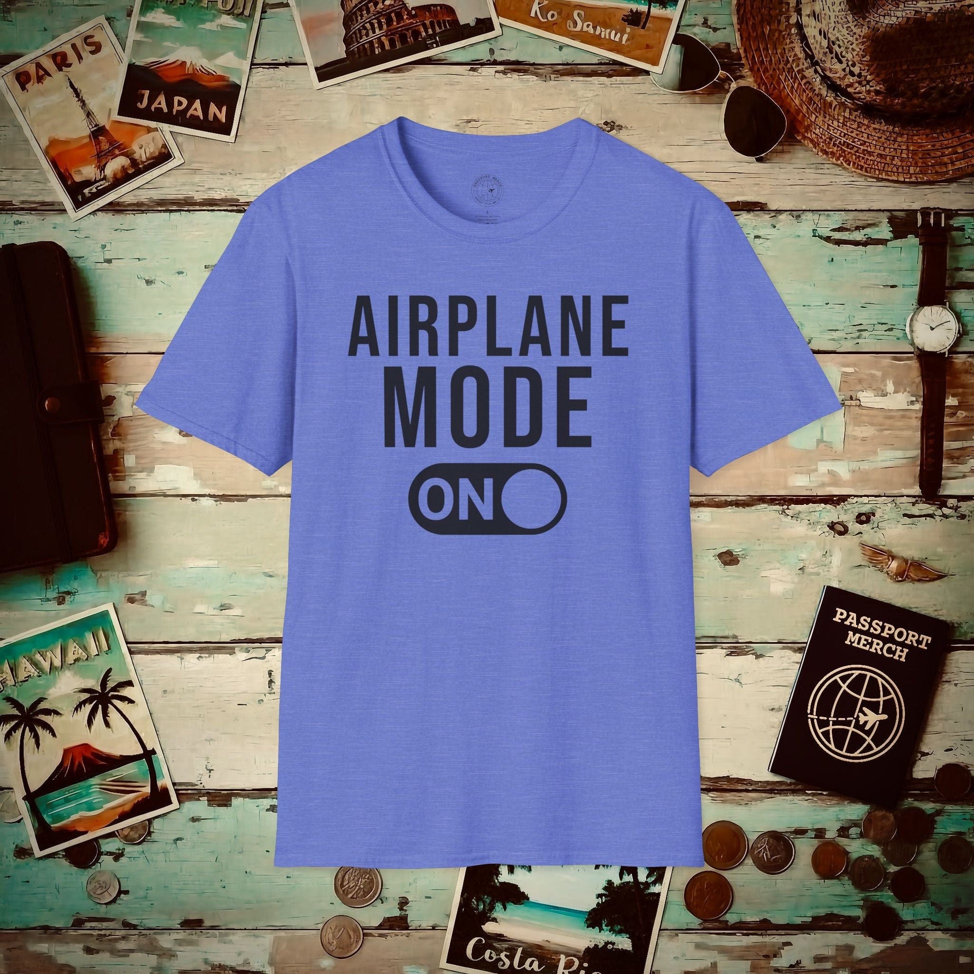 Airplane Mode, On T-Shirt Heather Royal / S