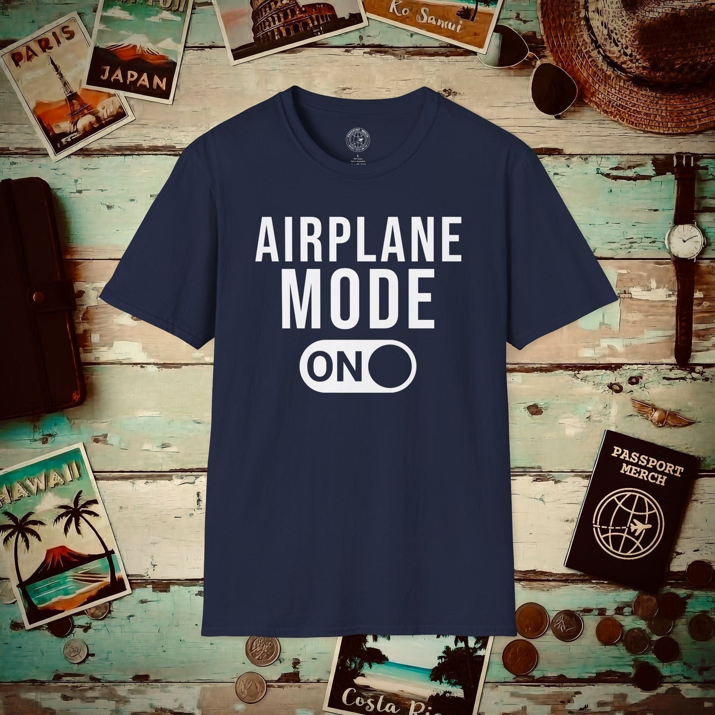 Airplane Mode, On T-Shirt Navy / S