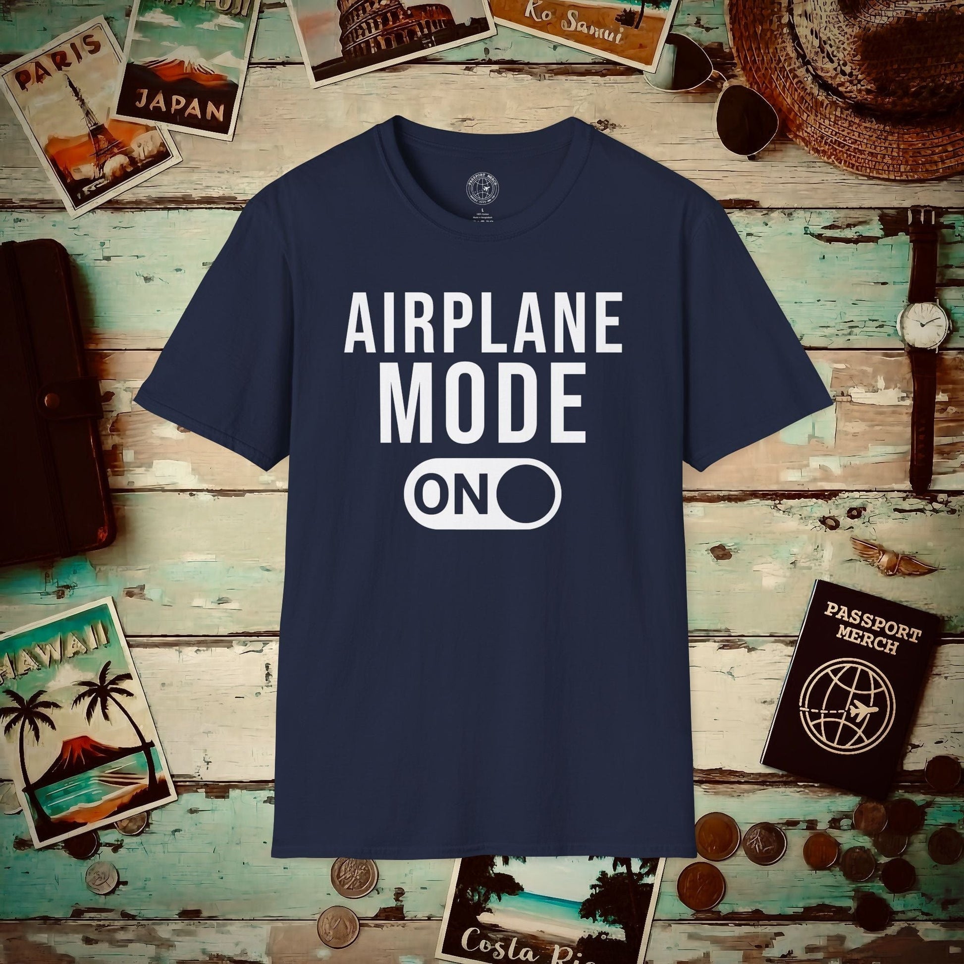 Airplane Mode, On T-Shirt Navy / S