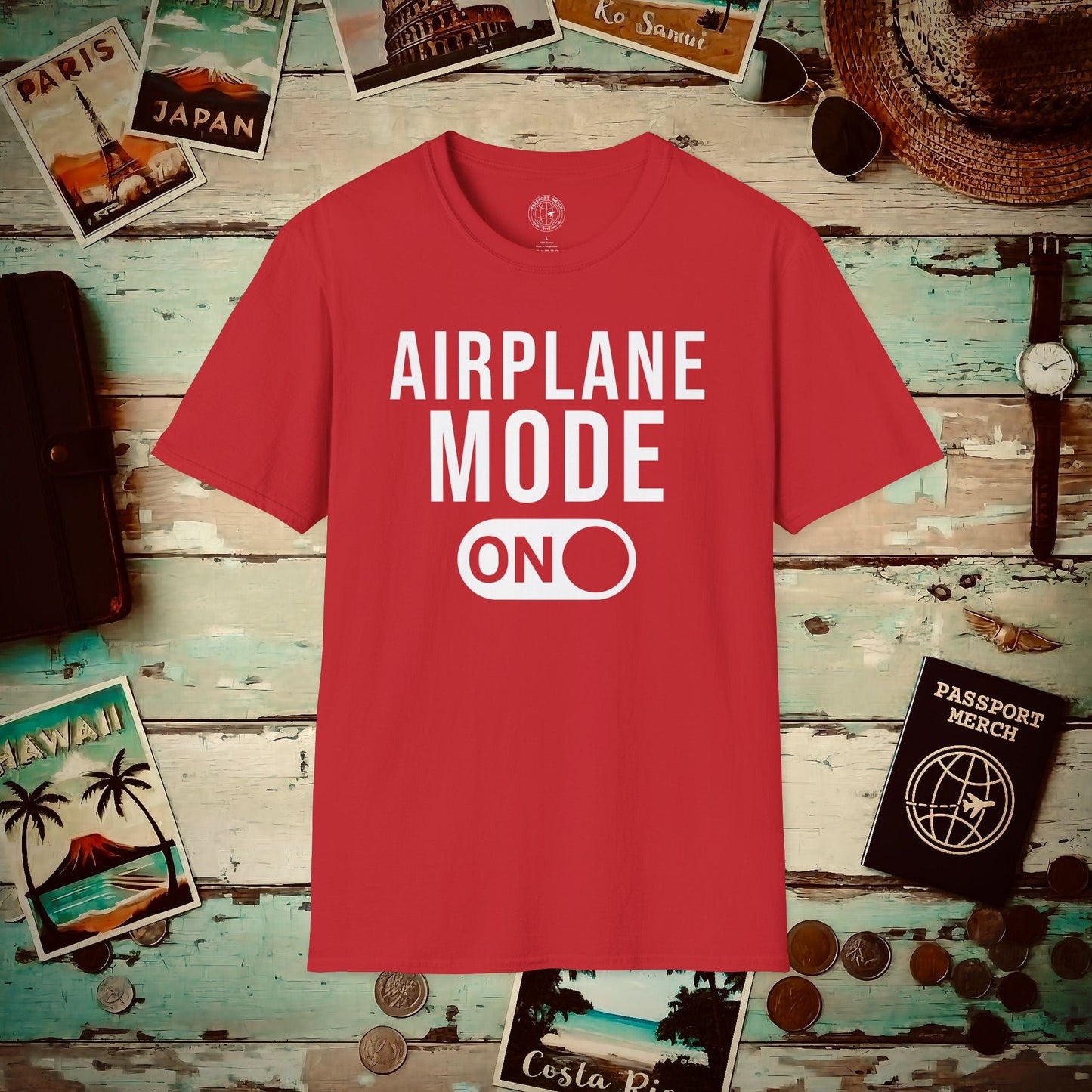 Airplane Mode, On T-Shirt Red / S