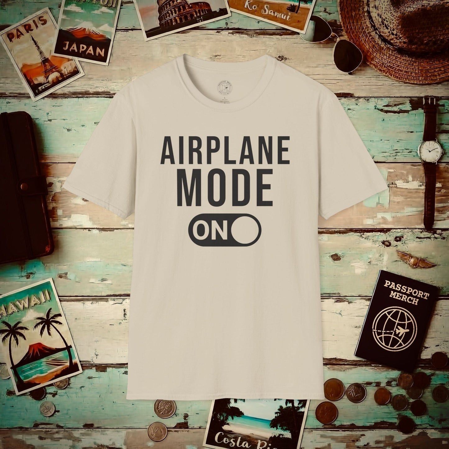 Airplane Mode, On T-Shirt Sand / S