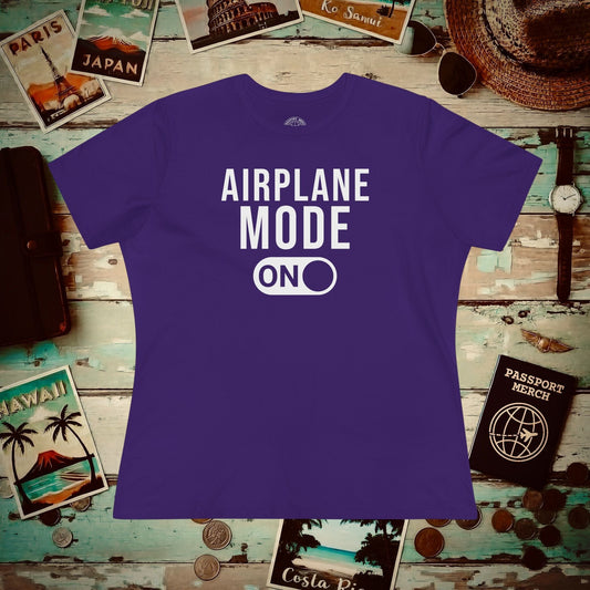 Airplane Mode, ON, Womens Fit T-Shirt Team Purple / S