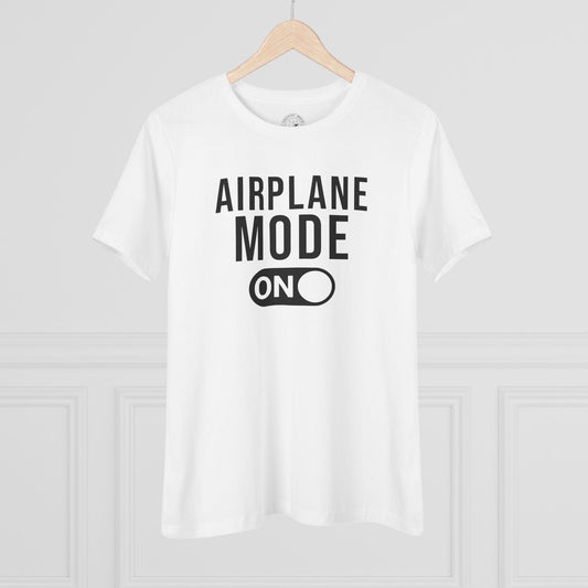 Airplane Mode, ON, Womens Fit T-Shirt White / S