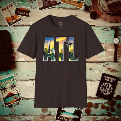 Airport Window Atlanta Georgia ATL T-Shirt Dark Chocolate / S