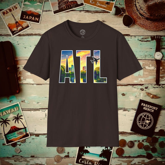 Airport Window Atlanta Georgia ATL T-Shirt Dark Chocolate / S