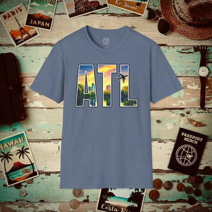 Airport Window Atlanta Georgia ATL T-Shirt Heather Indigo / S