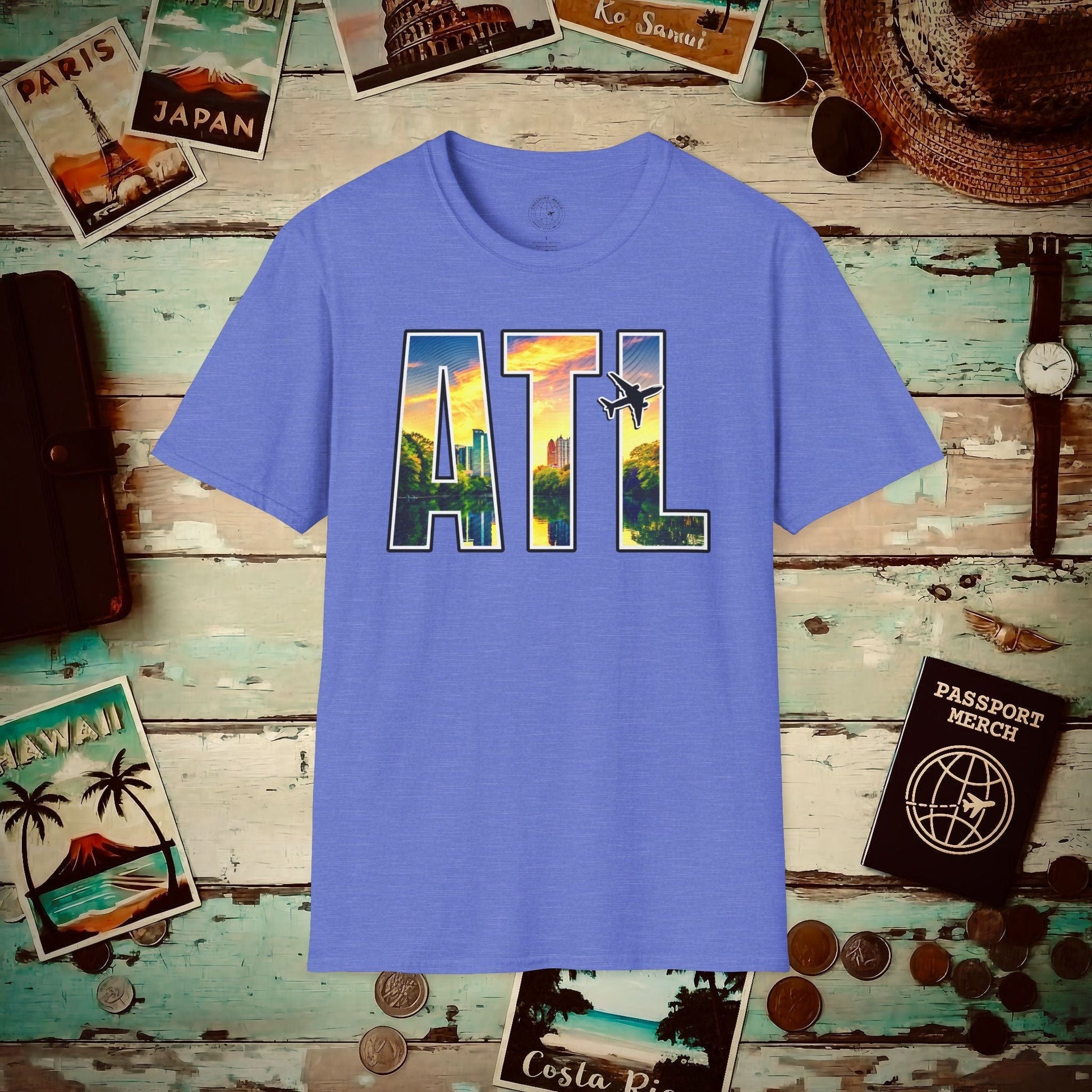Airport Window Atlanta Georgia ATL T-Shirt Heather Royal / S