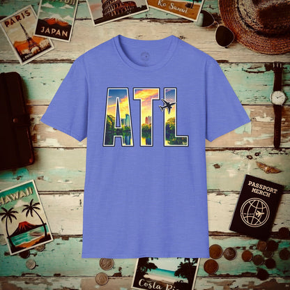 Airport Window Atlanta Georgia ATL T-Shirt Heather Royal / S