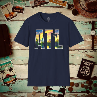 Airport Window Atlanta Georgia ATL T-Shirt Navy / S