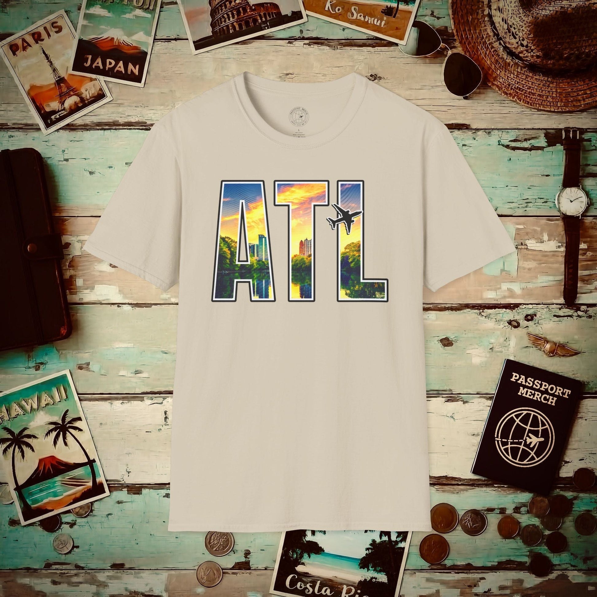 Airport Window Atlanta Georgia ATL T-Shirt Sand / S