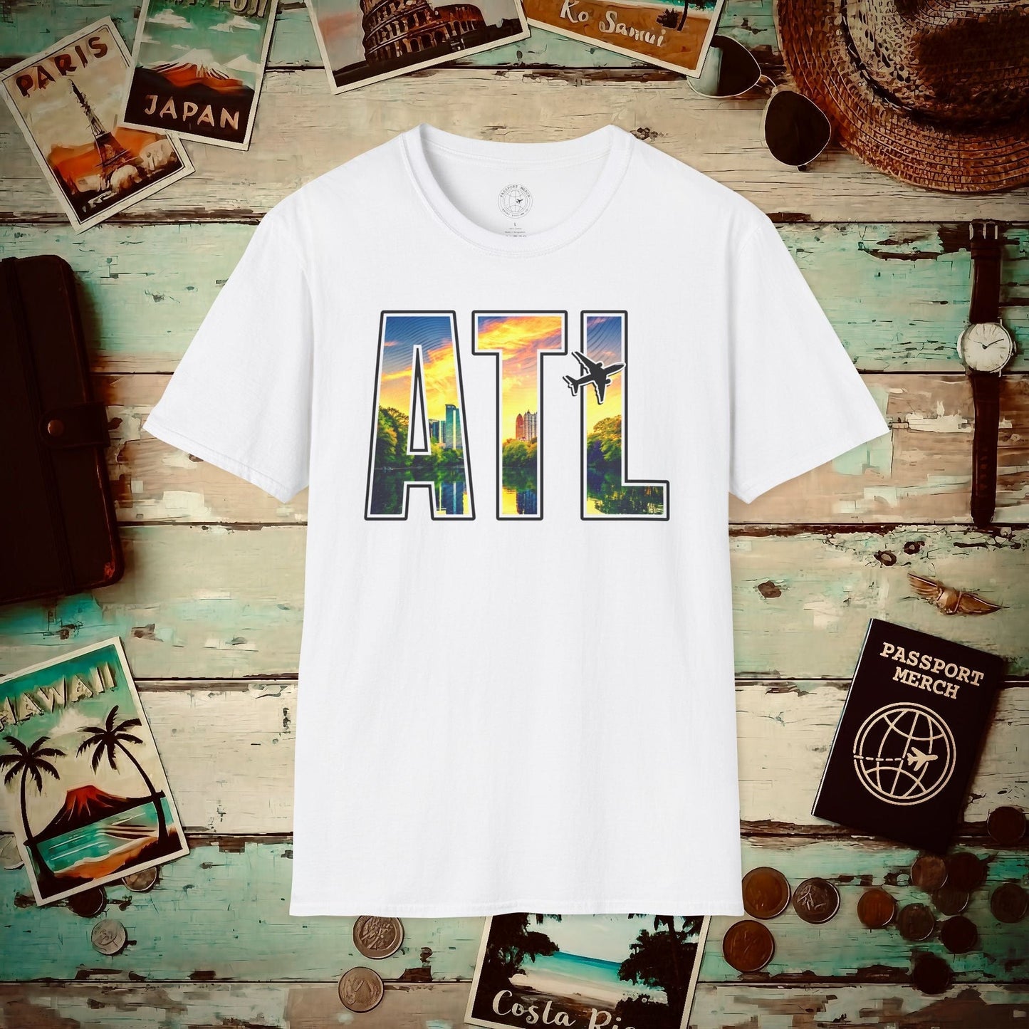 Airport Window Atlanta Georgia ATL T-Shirt White / S