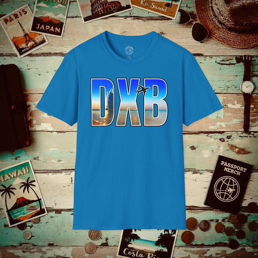 Airport Window Dubai United Arab Emirates DXB T-Shirt Sapphire / S