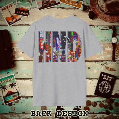 Airport Window Haneda Tokyo Japan HND Back Print T-Shirt Sport Grey / S