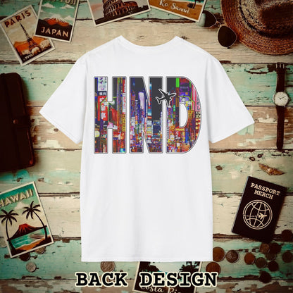 Airport Window Haneda Tokyo Japan HND Back Print T-Shirt White / S