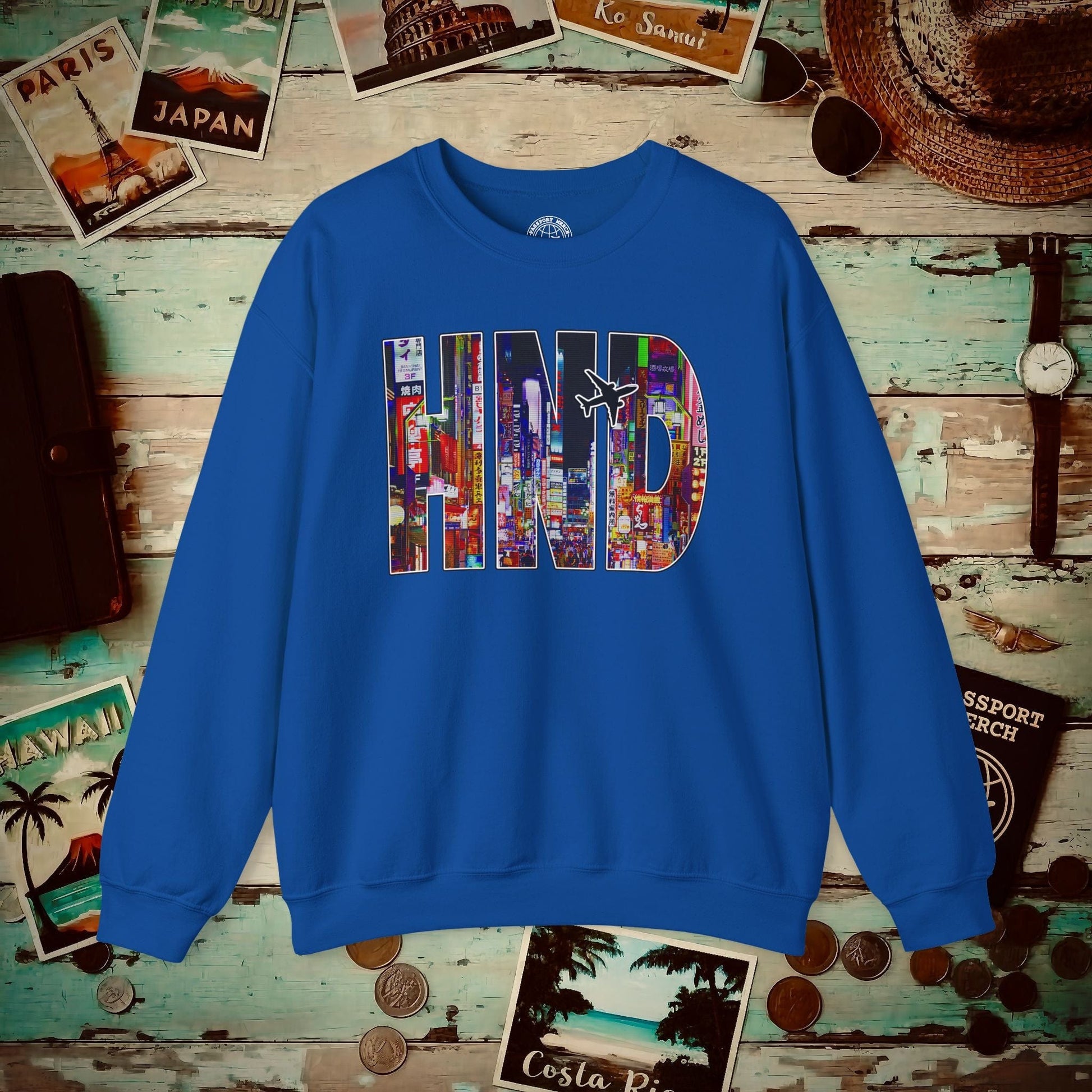Airport Window Haneda Tokyo Japan HND Crewneck Royal / S