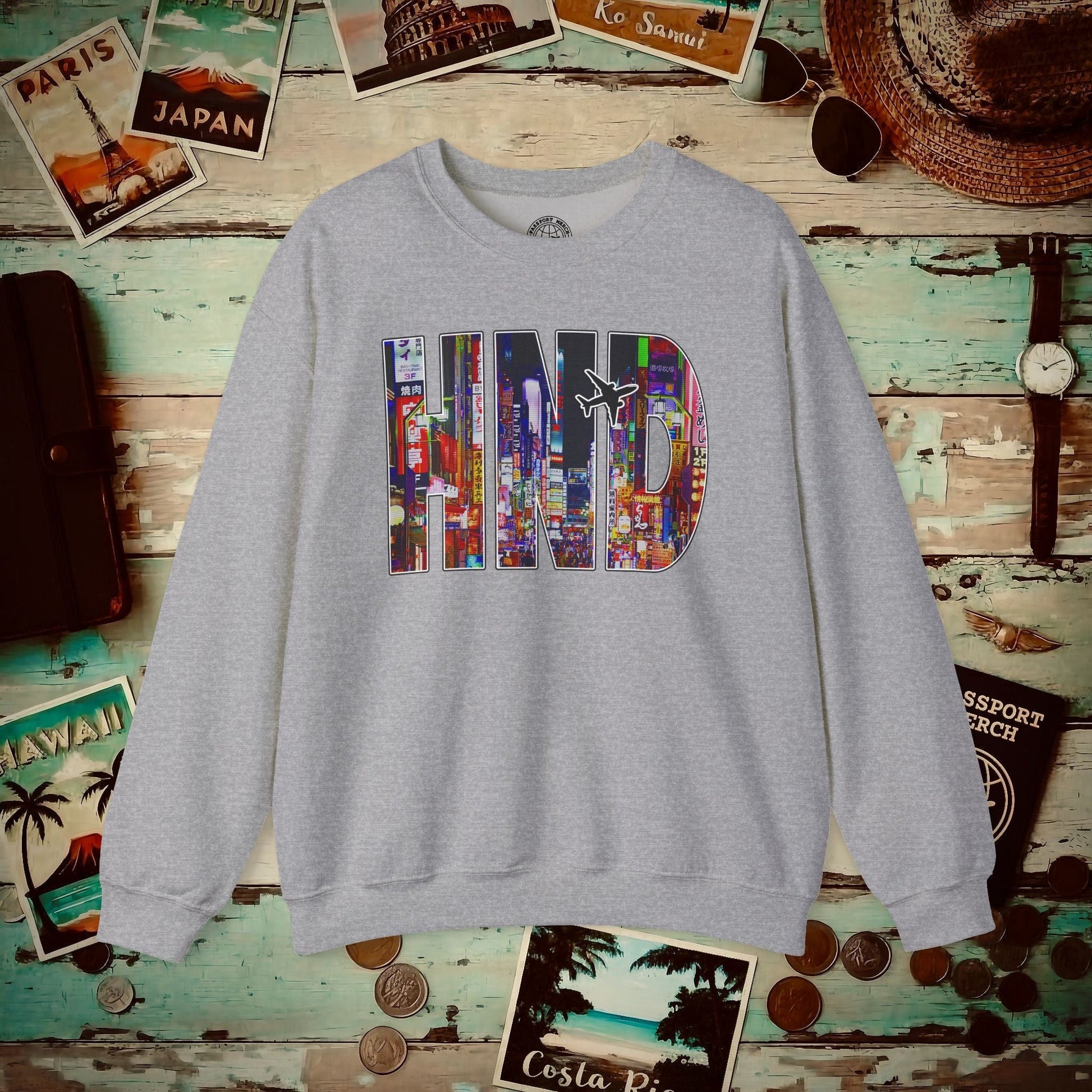 Airport Window Haneda Tokyo Japan HND Crewneck Sport Grey / S